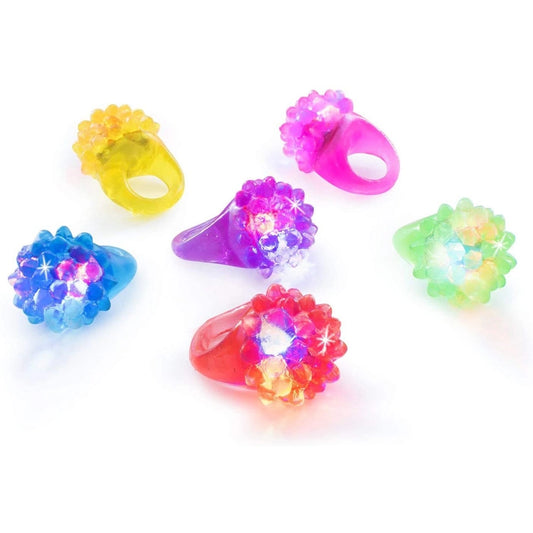 Anillos De Silicona Con Luz Led Multicolor 18 Pzas