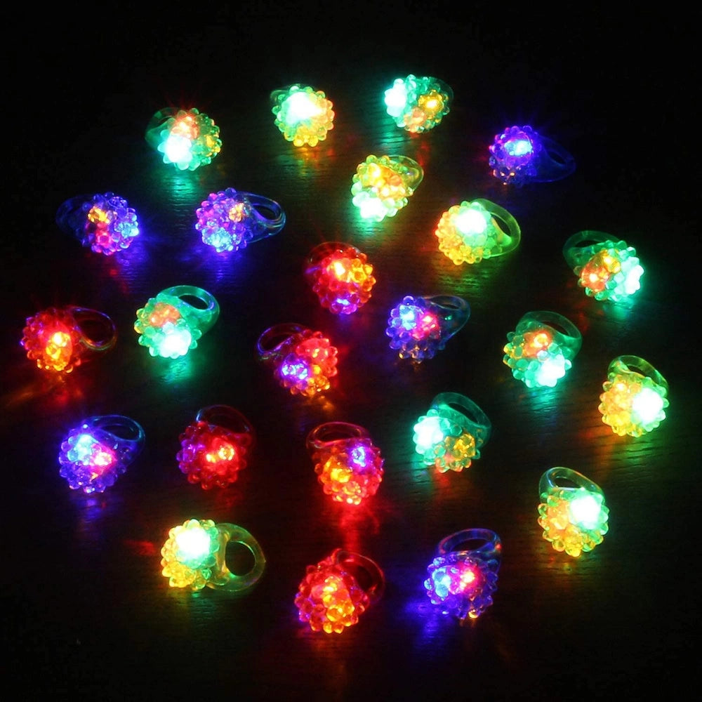Anillos De Silicona Con Luz Led Multicolor 18 Pzas