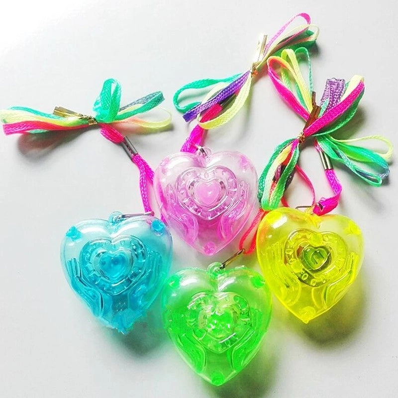 Collar Corazón Luminoso Plástico Surtidos Pack X12 Cotillon