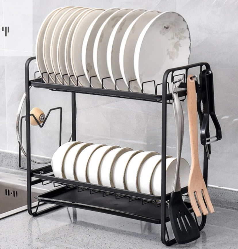 Escurridor Secaplatos Premium 2 Pisos Color Marrón