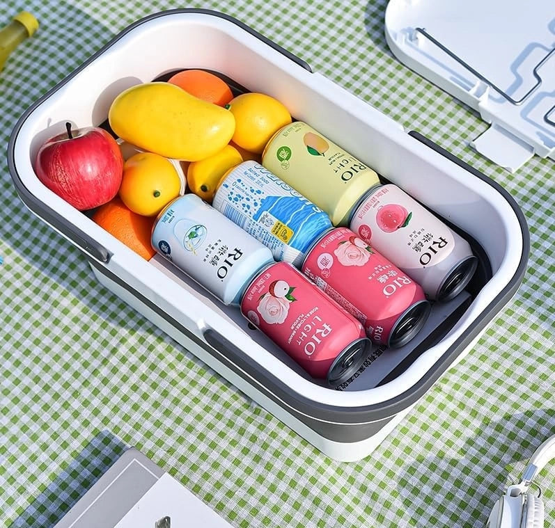 Cesta De Pícnic Plegable Expandible Con Mesa 47x24