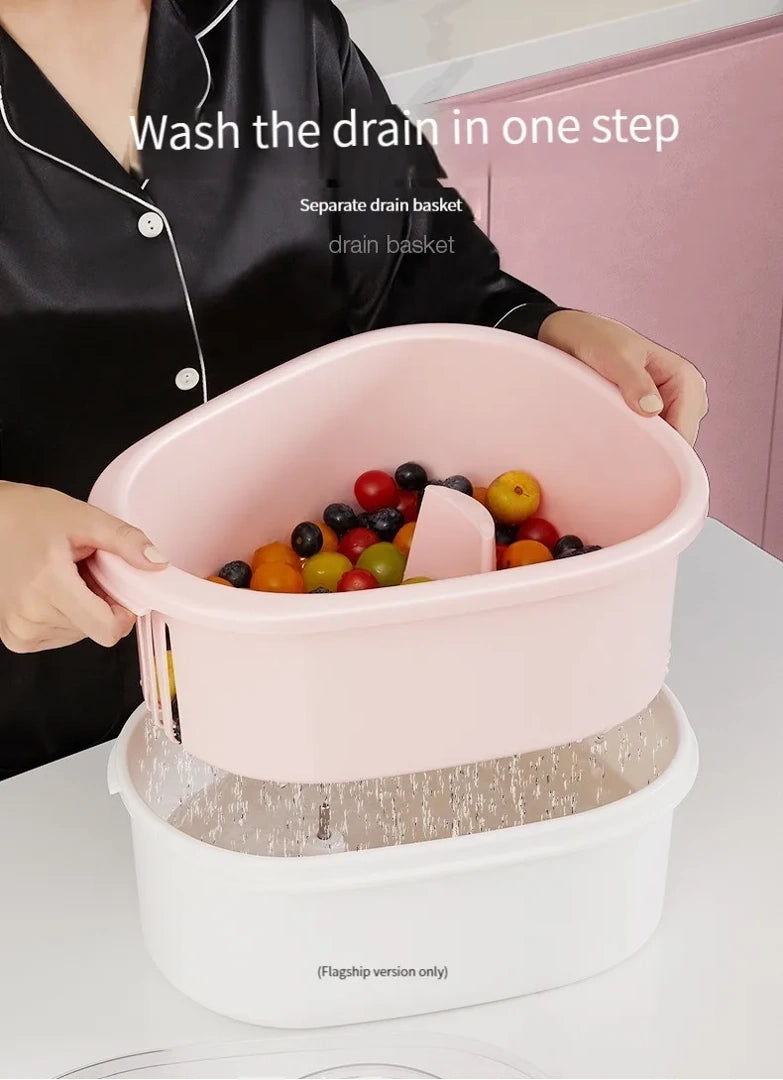 Lavadora Manual De Alimentos Frutas Con Escurridor