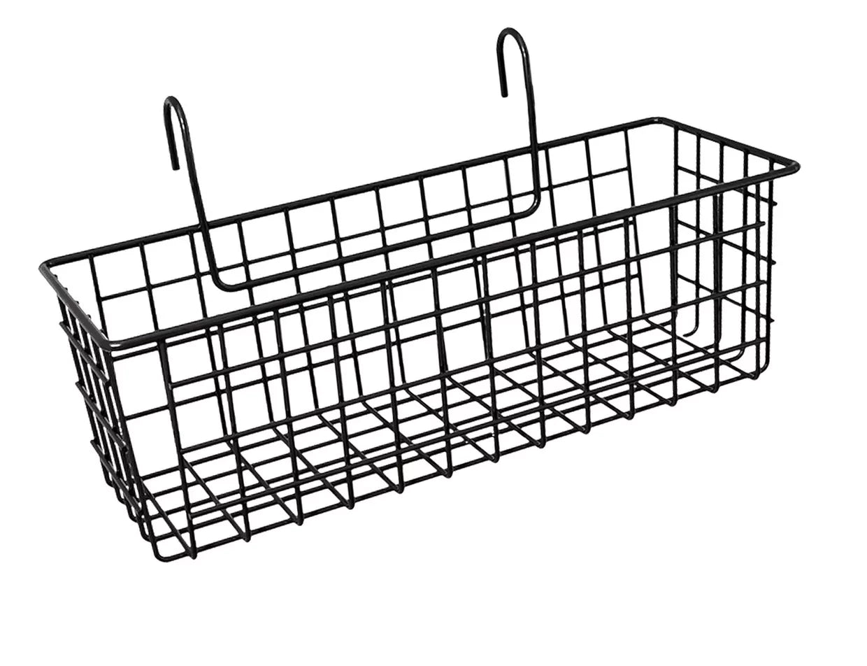 Cesta Organizador Colgante Metal Negro 37.5x19.5cm