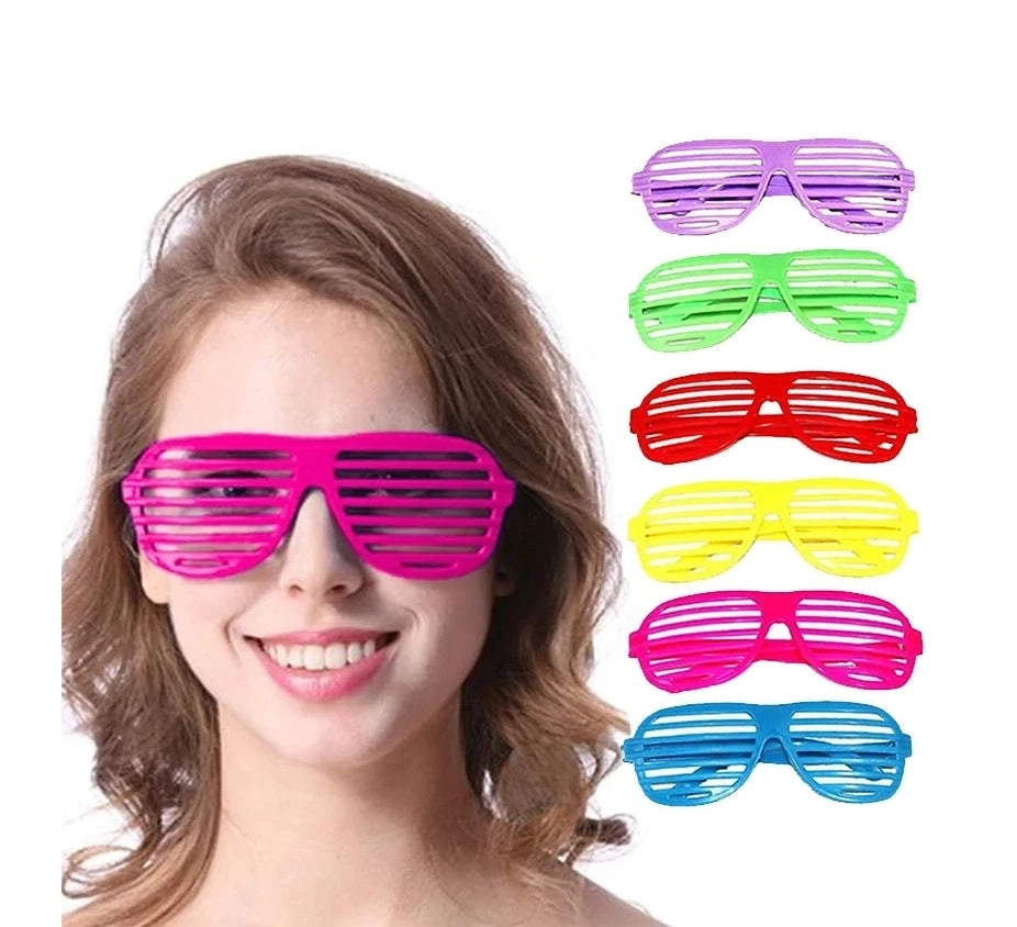Anteojo Rejilla Plástico Fluo X12 Multicolor Lisos