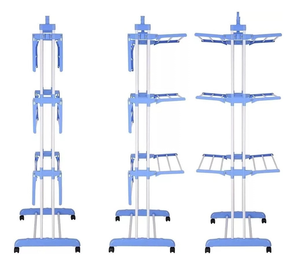 Tendedero plegable 3 niveles con ruedas