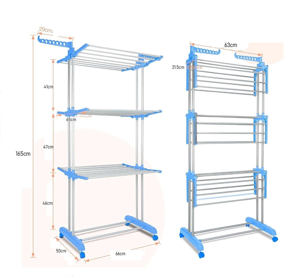 Tendedero plegable 3 niveles con ruedas
