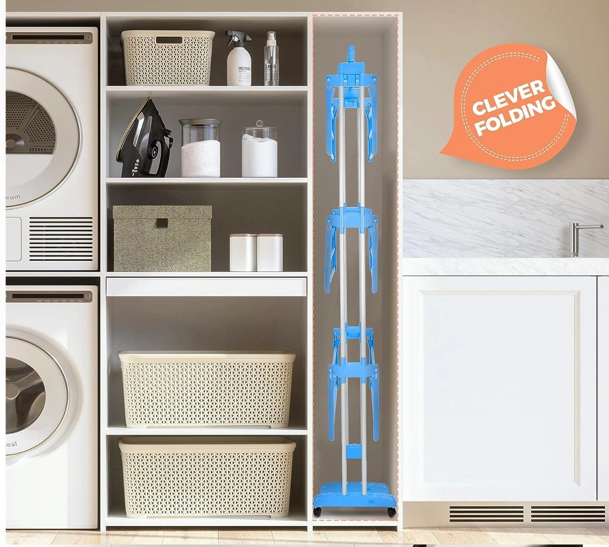 Tendedero plegable 3 niveles con ruedas