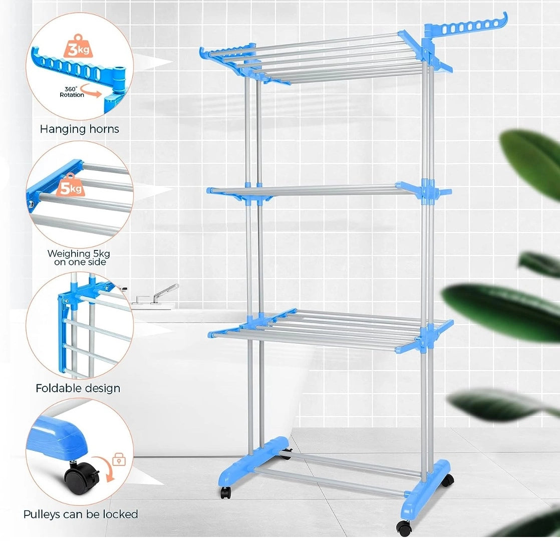 Tendedero plegable 3 niveles con ruedas