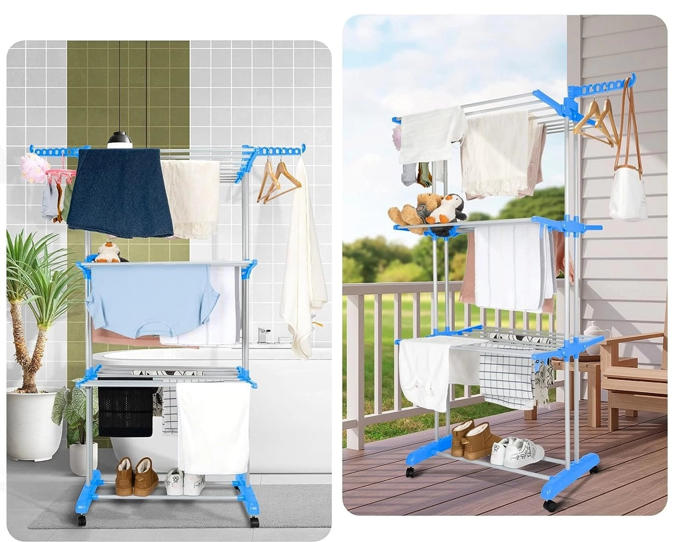 Tendedero plegable 3 niveles con ruedas