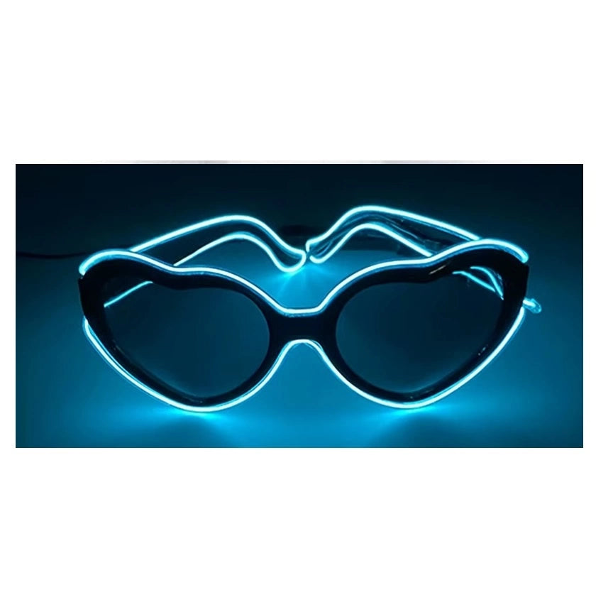 Lentes Corazón Led Neón Para Fiestas Y Eventos
