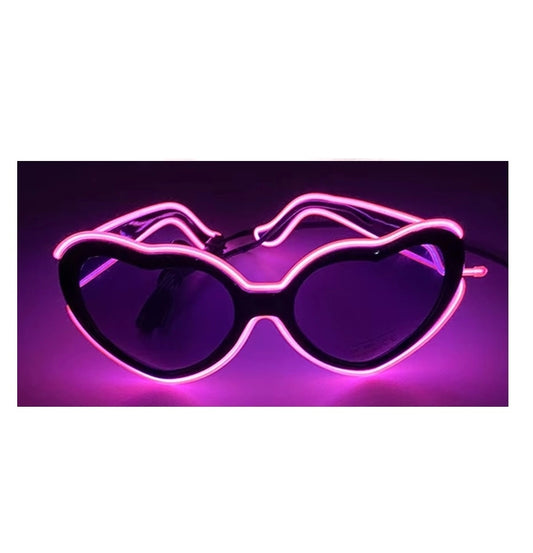 Lentes Corazón Led Neón Para Fiestas Y Eventos