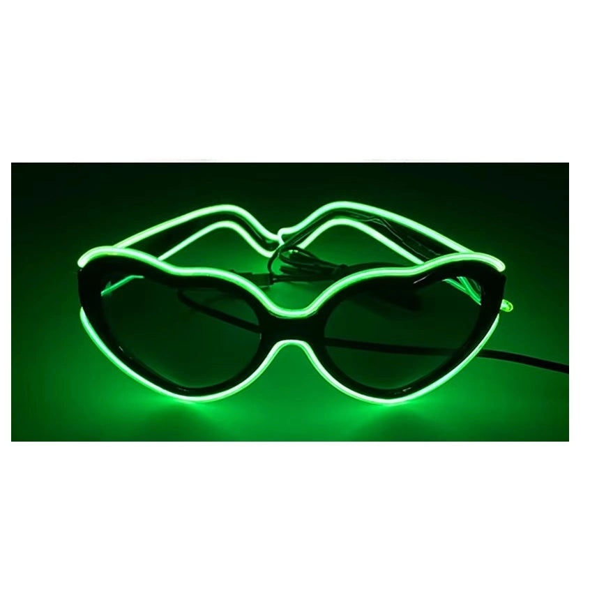 Lentes Corazón Led Neón Para Fiestas Y Eventos