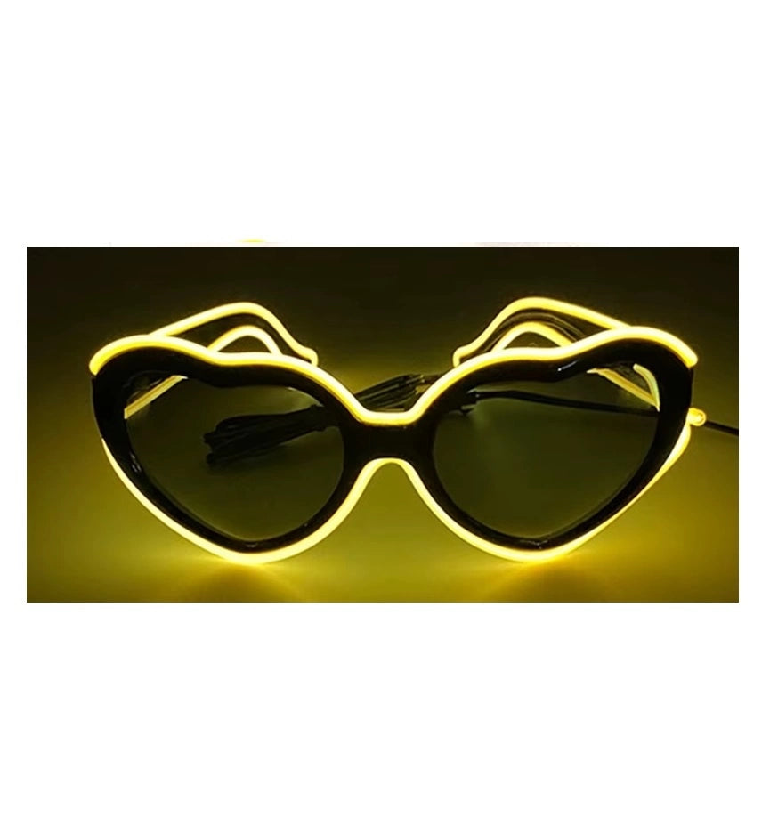 Lentes Corazón Led Neón Para Fiestas Y Eventos