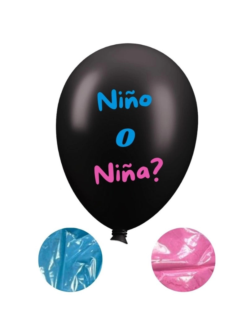 Globo Revelación De Genero + Polvo Baby Shower  Negro