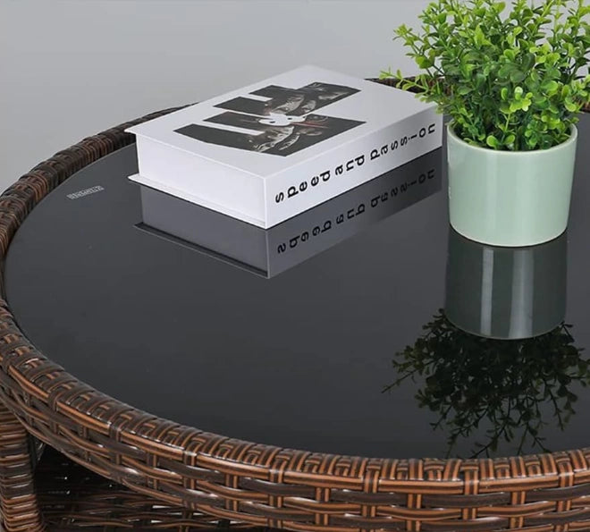 Juego De Balcón Ratán Sintético Mesa Y 2 Sillas