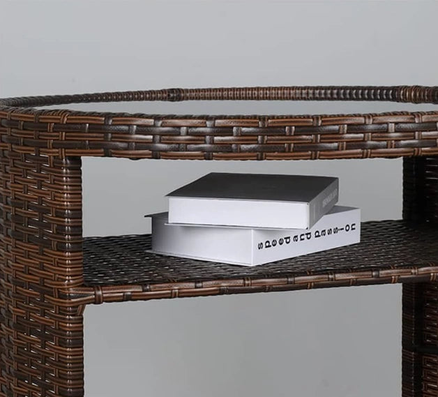 Juego De Balcón Ratán Sintético Mesa Y 2 Sillas