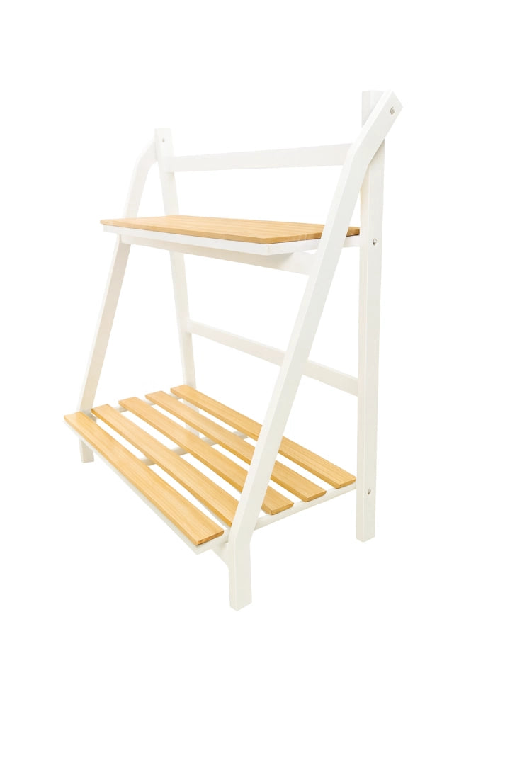 Estantería Organizador Madera Y Metal 2 Niveles Para Jardín