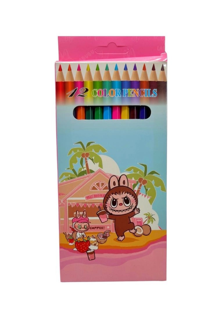 Lapices De Colores Labubu Largos Caja X12