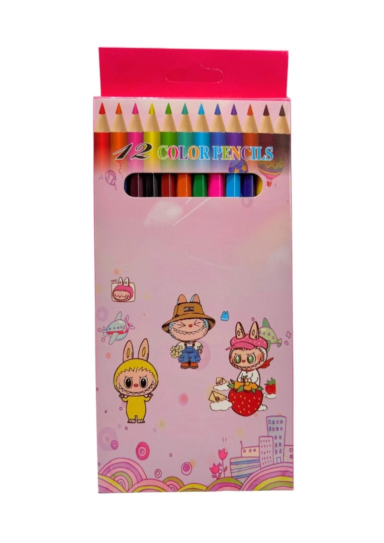 Lapices De Colores Labubu Largos Caja X12