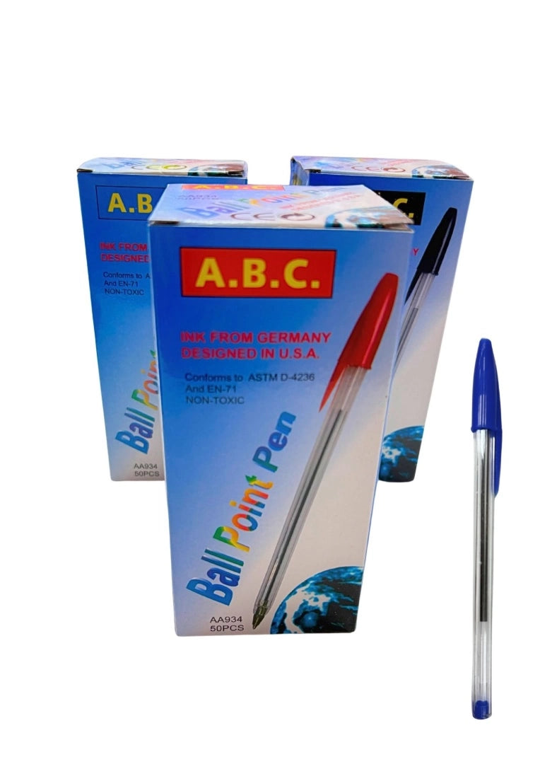 Lapiceras x 50 unidades negro azul o rojo