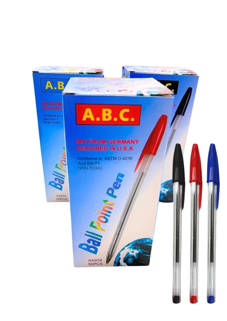 Lapiceras x 50 unidades negro azul o rojo