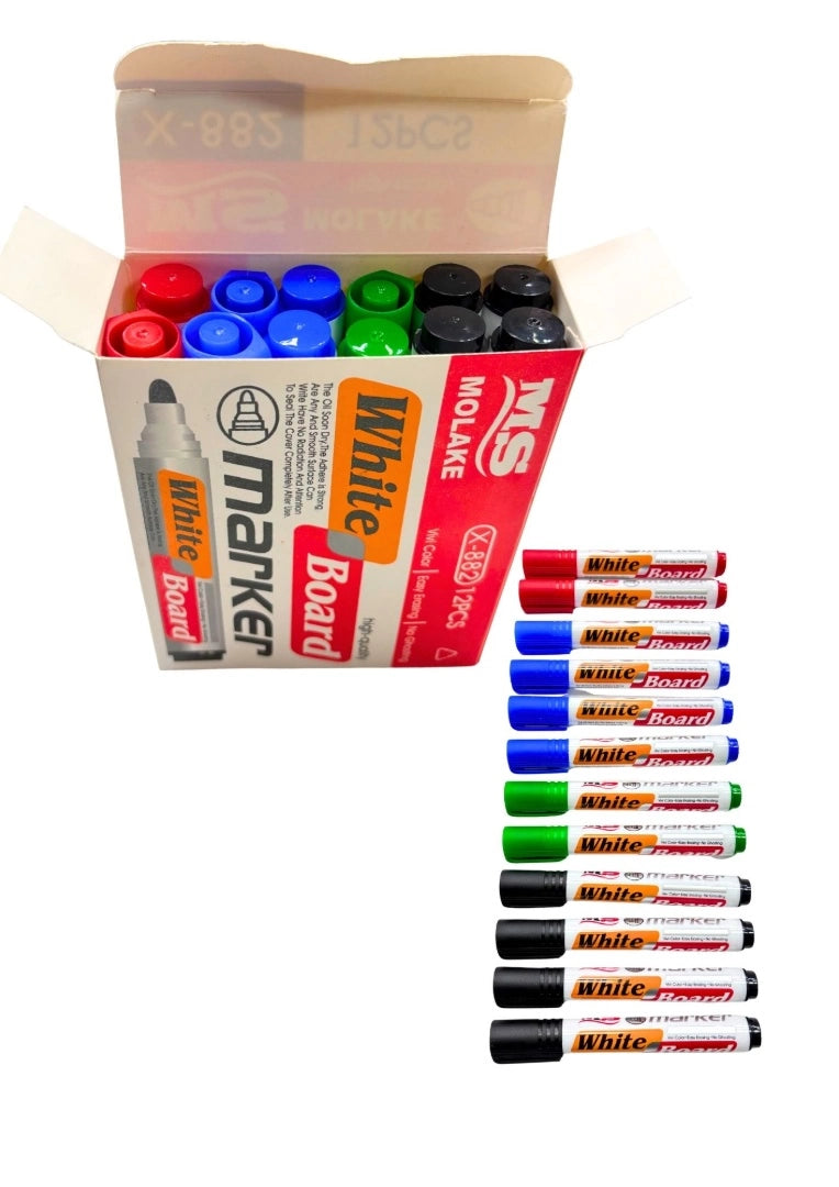 Caja X12 Marcadores Para Pizarra Molake X-882