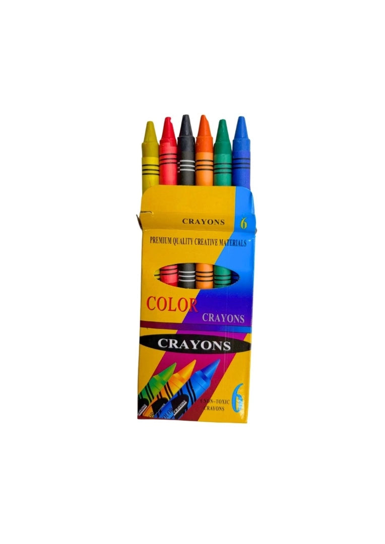 Crayones De Cera Colores X6 No Tóxicos Escolares