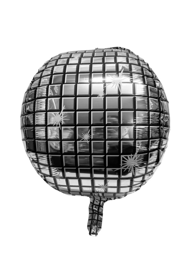 Globo Fistas Espejo Discoteca 55 Cm Plateado 10pcs