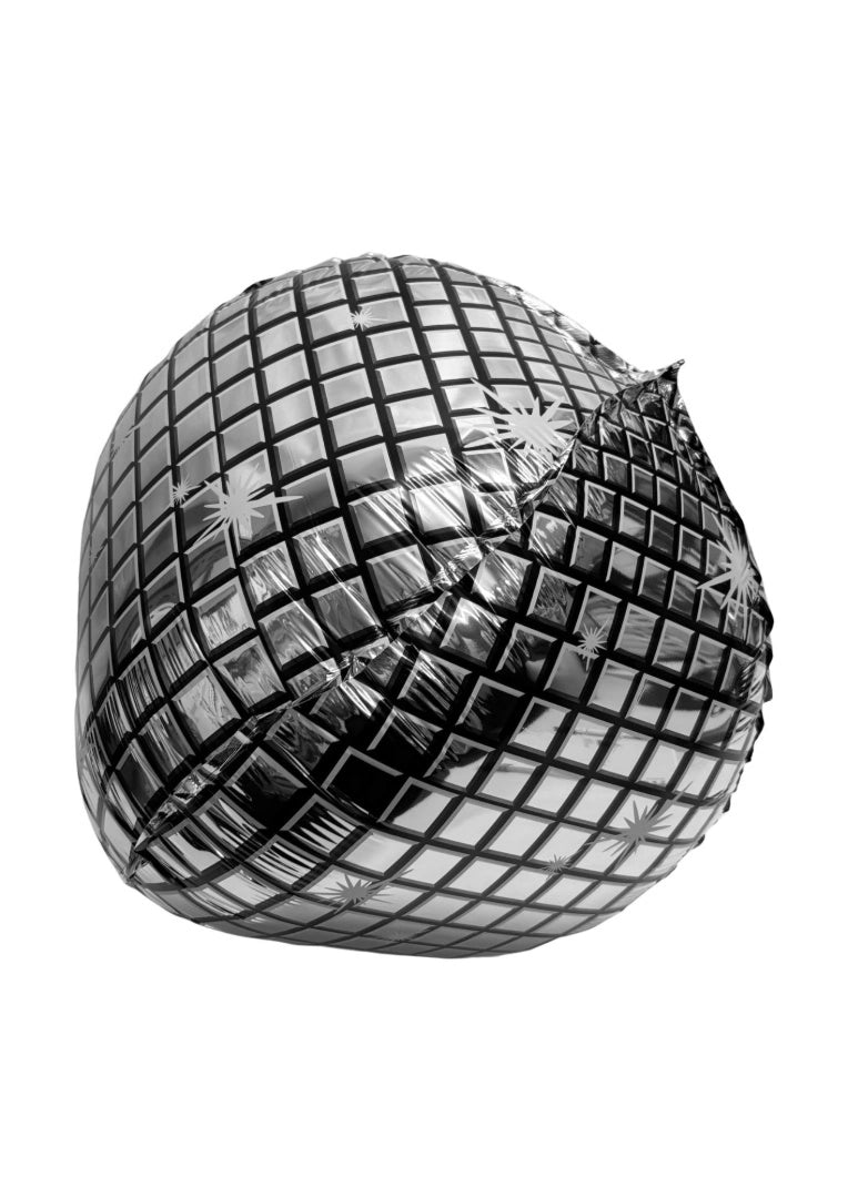 Globo Fistas Espejo Discoteca 55 Cm Plateado 10pcs