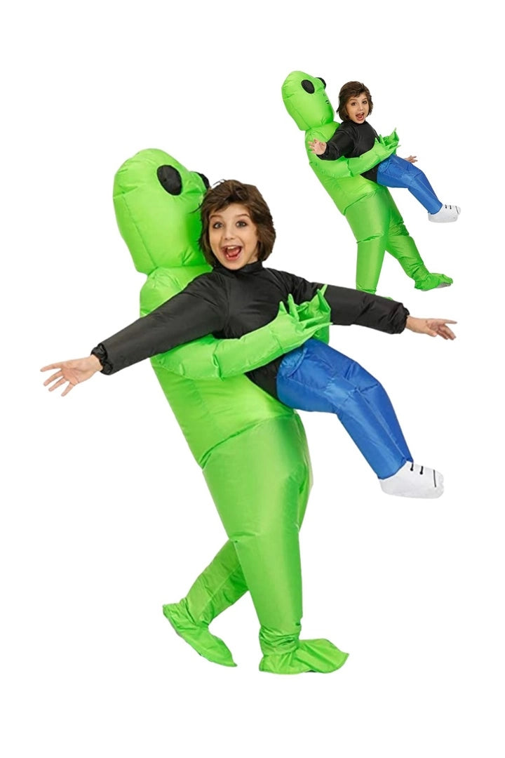 Disfraz Inflable Alien Verde Niños Halloween 157CM