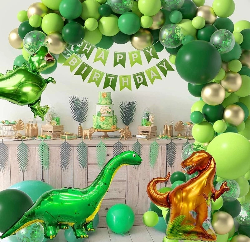 Set Globos De Dinosaurios Decoración Fiesta 113 Pcs