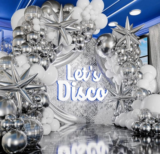 Set de Globos Temática Disco Nostalgia 100 piezas