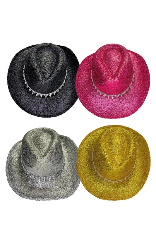 Sombrero Vaquero Cowboy De Fieltro Con Purpurina