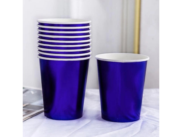 Vasos Descartables Metalizados X10 Para Fiesta