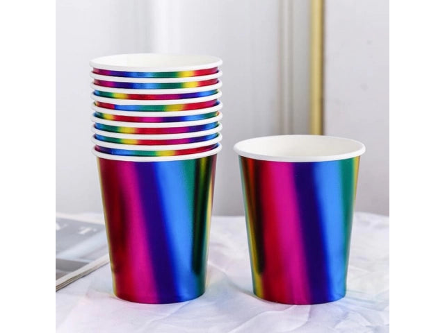 Vasos Descartables Metalizados X10 Para Fiesta