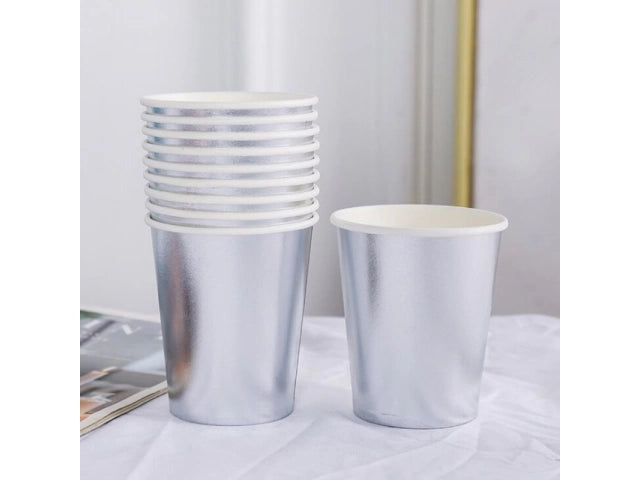 Vasos Descartables Metalizados X10 Para Fiesta