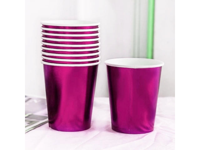 Vasos Descartables Metalizados X10 Para Fiesta