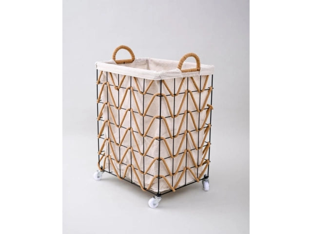 Cesta de lavandería con tejido de cuerda bohemio Grande