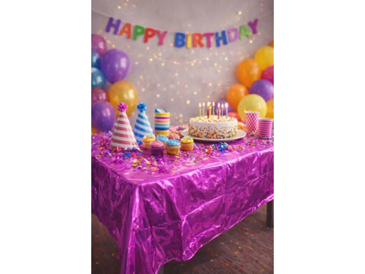 Mantel De Fiesta Liso Metalizado 1,37x1,83 Cm