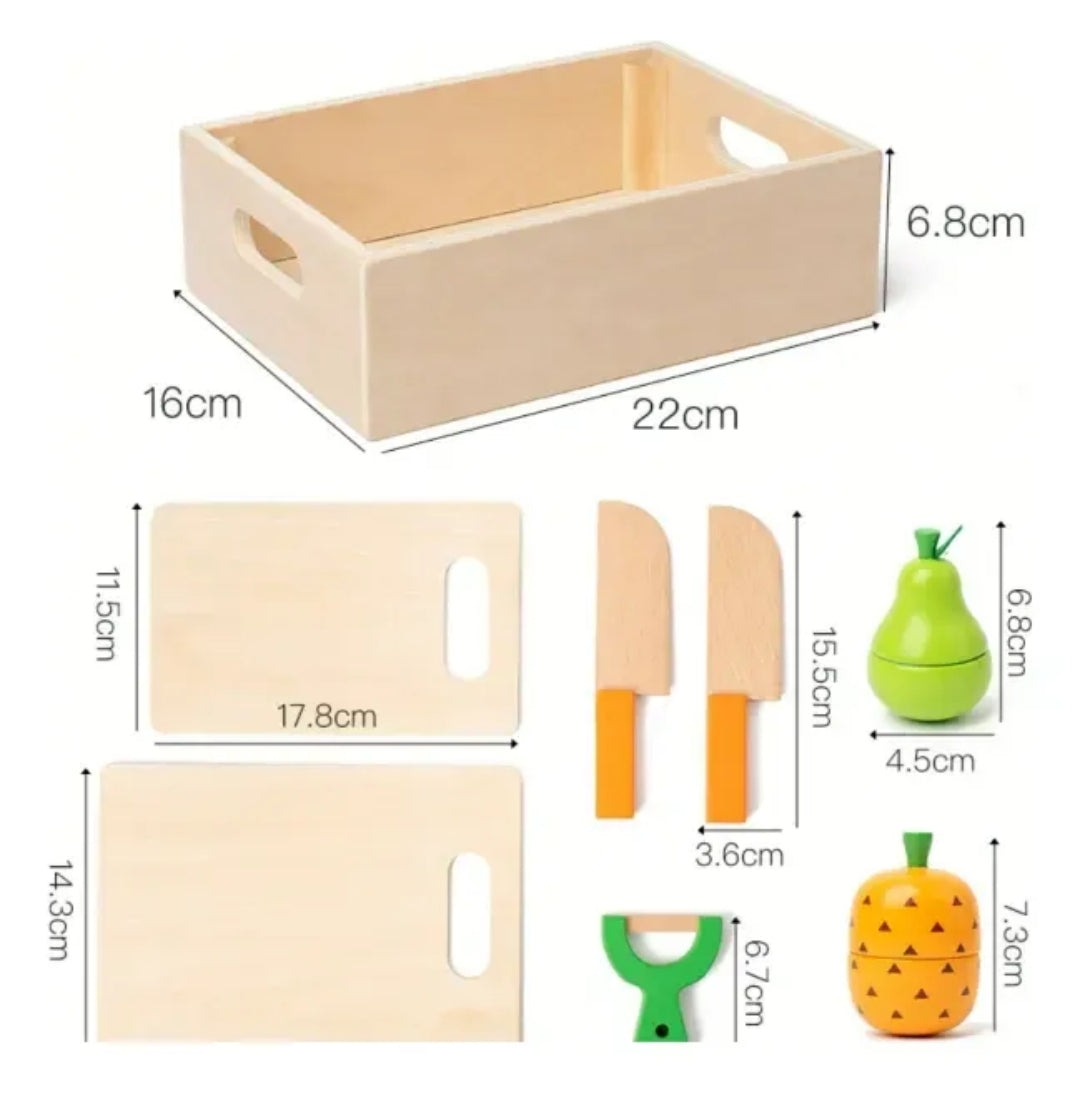 Juego de Frutas Magnéticas de Madera 16 Piezas