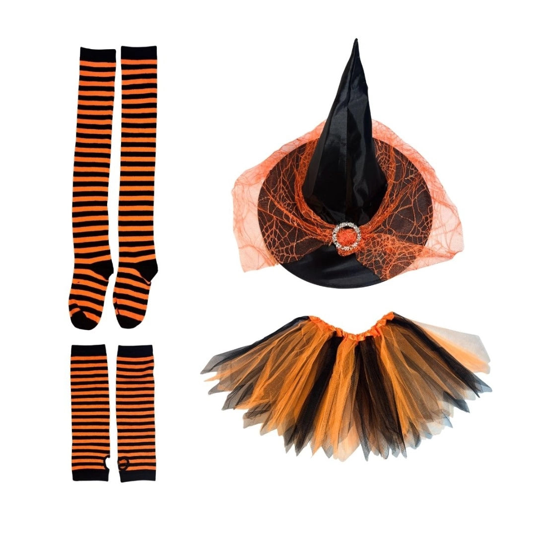Set Disfraz Infantil De Bruja Halloween