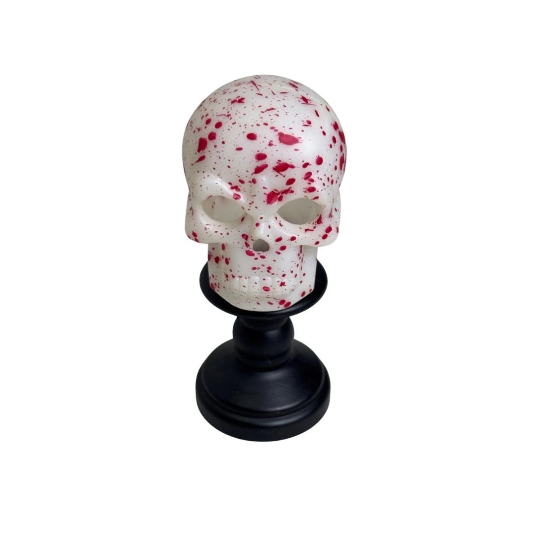 Vela led Calavera Halloween Con Salpicaduras Rojas
