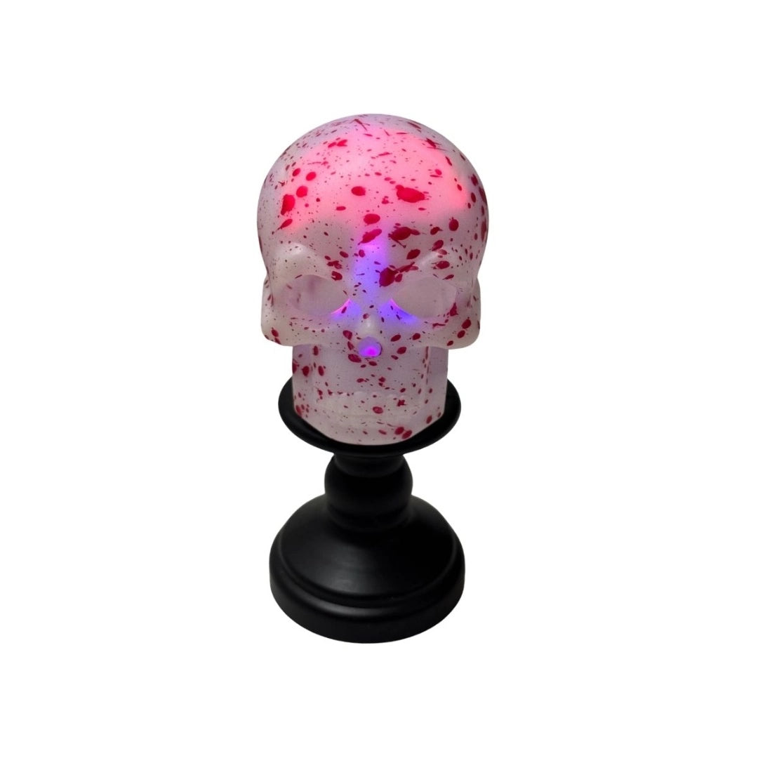 Vela led Calavera Halloween Con Salpicaduras Rojas