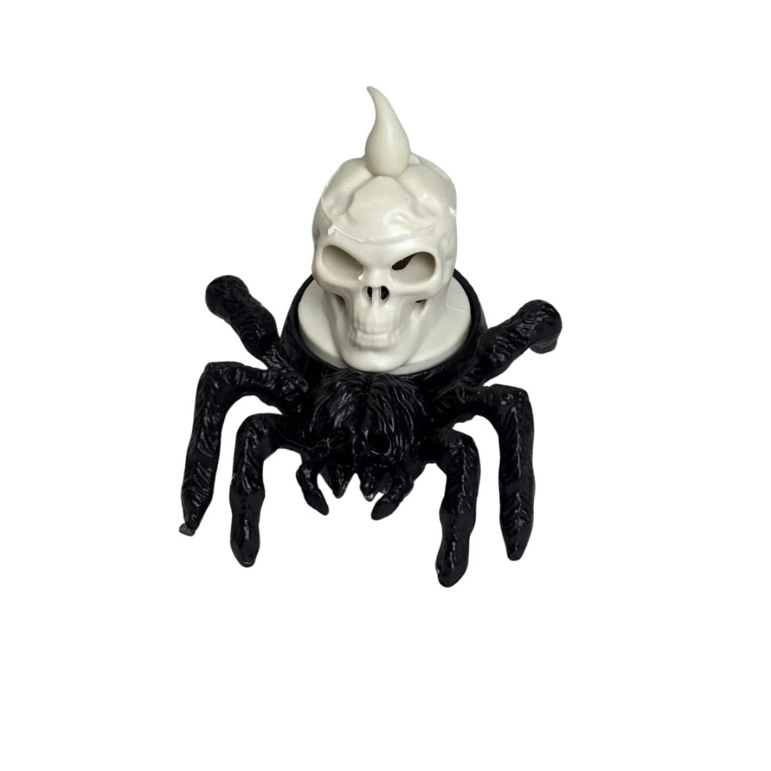 Vela Led Araña Con Calavera Decoración Halloween